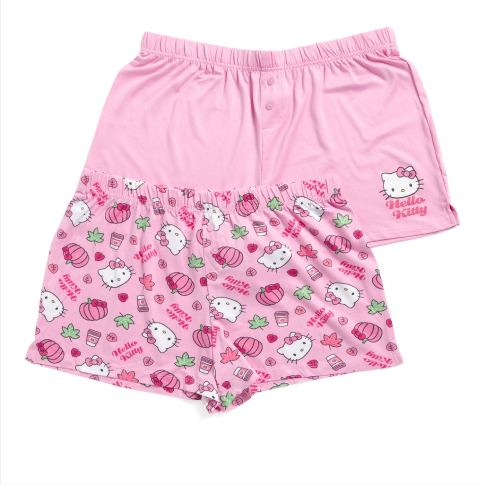 NWT Hello Kitty Sanrio Pink Pajama Shorts 2-Pack | Cozy Loungewear | Pumpkin | S